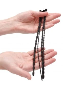 Ouch Silicone Spiral Screw Plug Set - Beginner Urethral Sounding - Black -Sex Shop ouch silicone spiral screw plug set beginner urethral sounding black 2