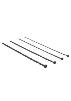 Ouch Silicone Spiral Screw Plug Set - Beginner Urethral Sounding - Black -Sex Shop ouch silicone spiral screw plug set beginner urethral sounding black 3