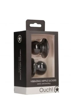 Ouch Vibrating Nipple Suckers - Black