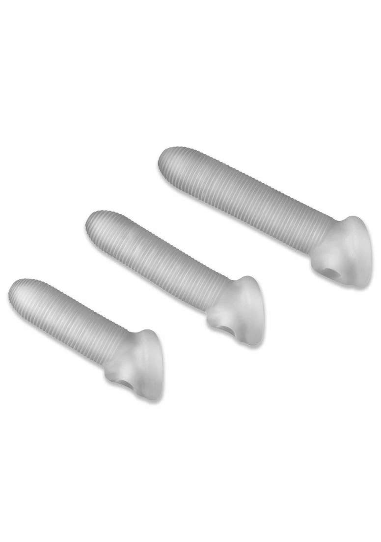 PerfectFitBrand Fat Boy Micro Ribbed Sheath 6,5 Inch Penis Sleeve Extender - Clear 2 PerfectFitBrand Fat Boy Micro Ribbed Sheath 6,5 Inch Penis Sleeve Extender - Clear - Image 2