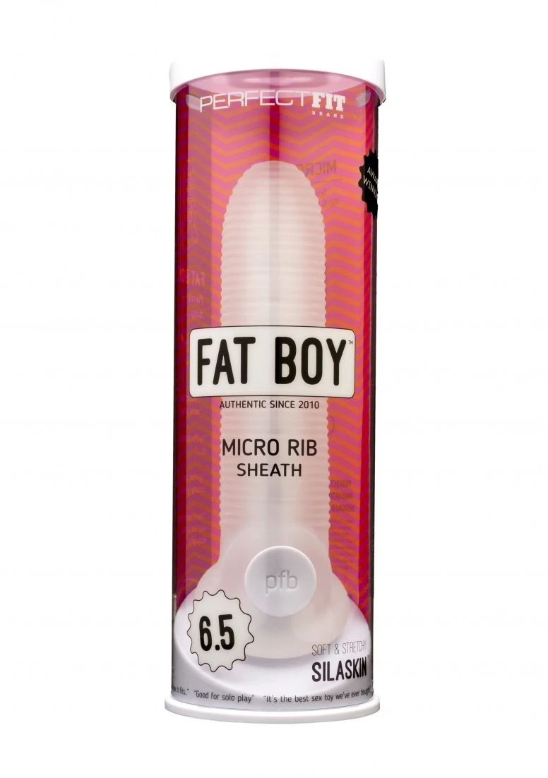 PerfectFitBrand Fat Boy Micro Ribbed Sheath 6,5 Inch Penis Sleeve Extender - Clear 3 PerfectFitBrand Fat Boy Micro Ribbed Sheath 6,5 Inch Penis Sleeve Extender - Clear - Image 3