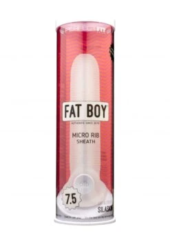 PerfectFitBrand Fat Boy Micro Ribbed Sheath 7,5 Inch Penis Sleeve Extender - Clear -Sex Shop perfectfitbrand fat boy micro ribbed sheath 7 5 inch penis sleeve extender clear 2