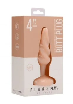 Plug & Play Butt Plug - Rounded - 4 Inch - Flesh -Sex Shop plug play butt plug rounded 4 inch flesh 6