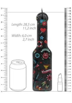 Printed Paddle - Old School Tattoo Style - Black