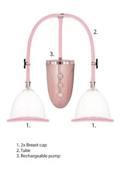 Pumped Automatic Rechargeable Breast Pump Set - Medium - Pink