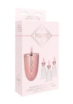 Pumped Automatic Rechargeable Clitoral & Nipple Pump Set - Large - Pink -Sex Shop pumped automatic rechargeable clitoral nipple pump set large pink 7