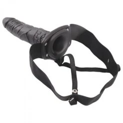 Real Rapture Hollow Strap On Dildo 8 Inch Black With Balls -Sex Shop real rapture hollow strap on dildo 8 inch black with balls 2