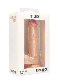 Real Rock Realistic Cock - 9" - With Scrotum - Skin