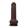 Real Rock Realistic Silicone Suction Cup Dildo With Balls 7 Inch-Brown