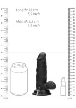 Real Rock Vibrating Realistic Cock - 6" - With Scrotum -Sex Shop real rock vibrating realistic cock 6 with scrotum 5
