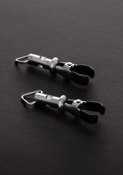 Shots - Steel 2 Barrel Tit Clamps With 3- Gemstone