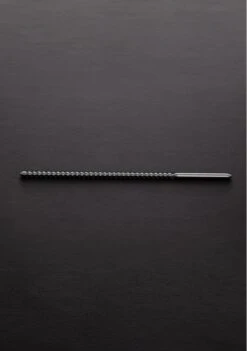 Shots - Steel DIP STICK Ribbed Urethral Sounds (6x240mm) - Brushed Steel