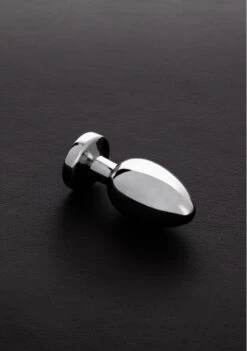 Shots - Steel Jeweled Butt Plug AQUA BLUE LIGHT - Small