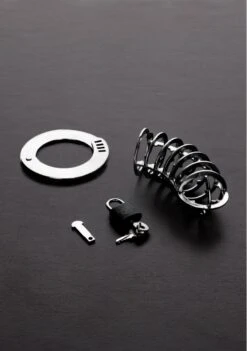 Shots - Steel The Spiked Chasity Cage - Stainless Steel
