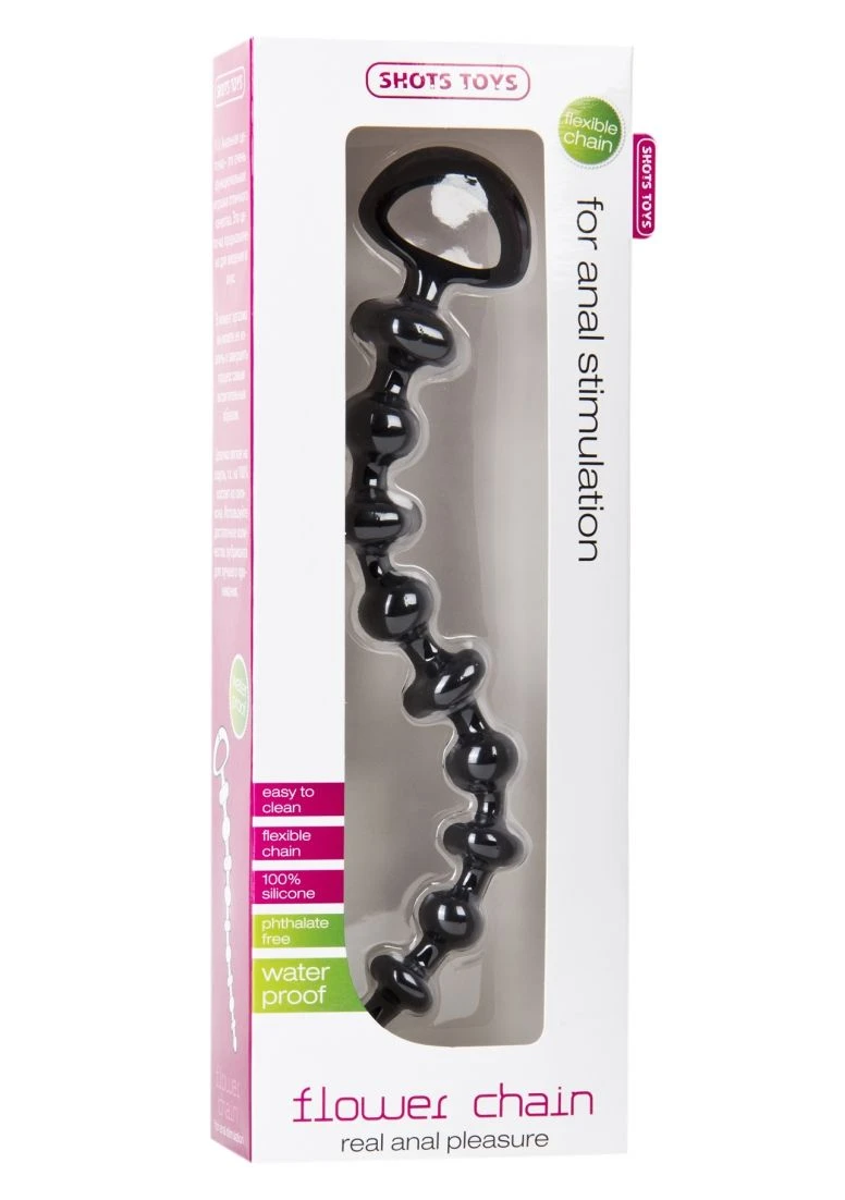 Shots Toys Flower Chain Anal Beads - Black 1 Shots Toys Flower Chain Anal Beads - Black