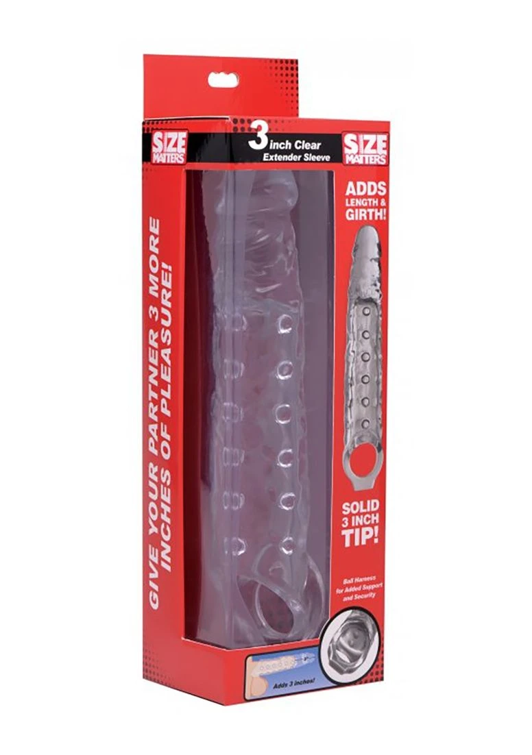 Size Matters 3 Inch Clear Extender Sleeve - Transparent 1 Size Matters 3 Inch Clear Extender Sleeve - Transparent