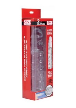 Size Matters 3 Inch Clear Penis Enhancer Sleeve - Transparent