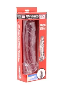 Size Matters Realistic Clear Penis Enhancer And Ball Stretcher - Transparent