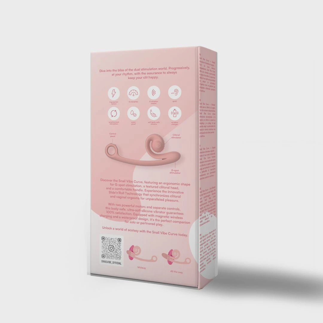 Snail Vibe Curve Duo Vibrator - Peachy Pink 3 Snail Vibe Curve Duo Vibrator - Peachy Pink - Image 3