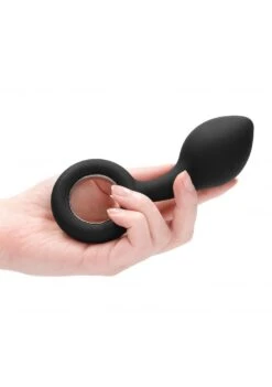 SONO No. 63 - Dildo With Metal Ring - Black -Sex Shop sono no 63 dildo with metal ring black 2
