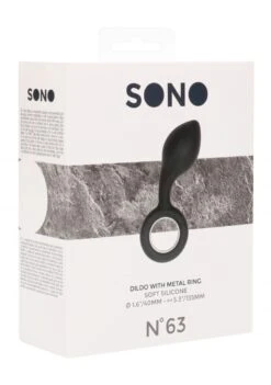SONO No. 63 - Dildo With Metal Ring - Black -Sex Shop sono no 63 dildo with metal ring black 4