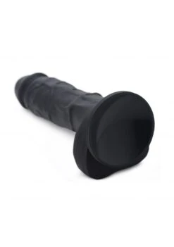 Strap U Power Pecker 7 Inch Silicone Dildo W/ Balls - Black