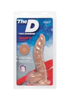 The D™ - Ragin' D - ULTRASKYN™ 7.5" Dildo With Balls - Caramel