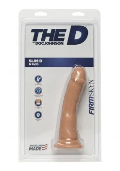 The D™ - Slim D - FIRMSKYN™ 6" Dildo - Vanilla