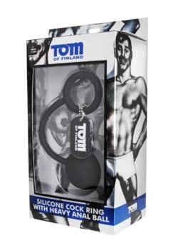 Tom Of Finland Silicone Cock Ring With Heavy Anal Ball