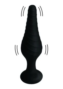 Under Control Silicone Vibrating Anal Plug With Remote Control - Black