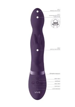Vive Niva 360degrees Rabbit Vibrator - Purple -Sex Shop vive niva 360degrees rabbit vibrator purple 5