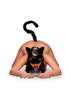 Sex Shop -Sex Shop xr brands cat tail anal plug and mask set black 1